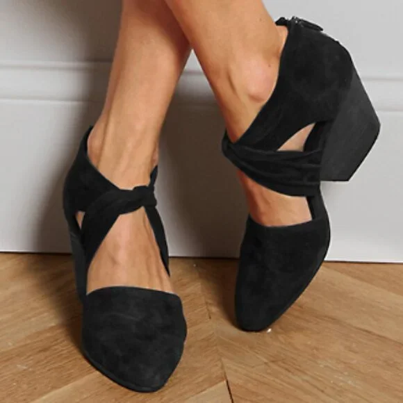 EILEEN FISHER Margo Suede Wedges - Picture 1 of 3